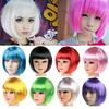 Women Colorful Short Straight Wig with Bangs Natural Heat Resistant Costume Party Girls Cosplay Bobo Synthetic Hair