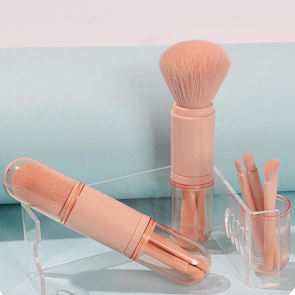 4 шт./компл., 4 в 1, телескопическая кисть для макияжа, портативный дорожный набор кистей для макияжа, тени для век, рассыпчатая пудра, мини-кисть для макияжа, инструменты для красоты