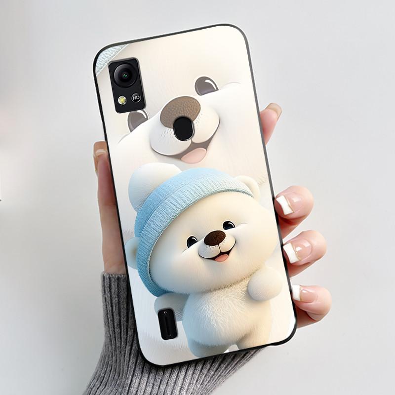 For Cricket Icon 5 Case AT&T Motivate 4 (SL112A/SL112C) Back Cover Luxury Cute Love Rabbit Funny Black Soft Silicone Phone Case