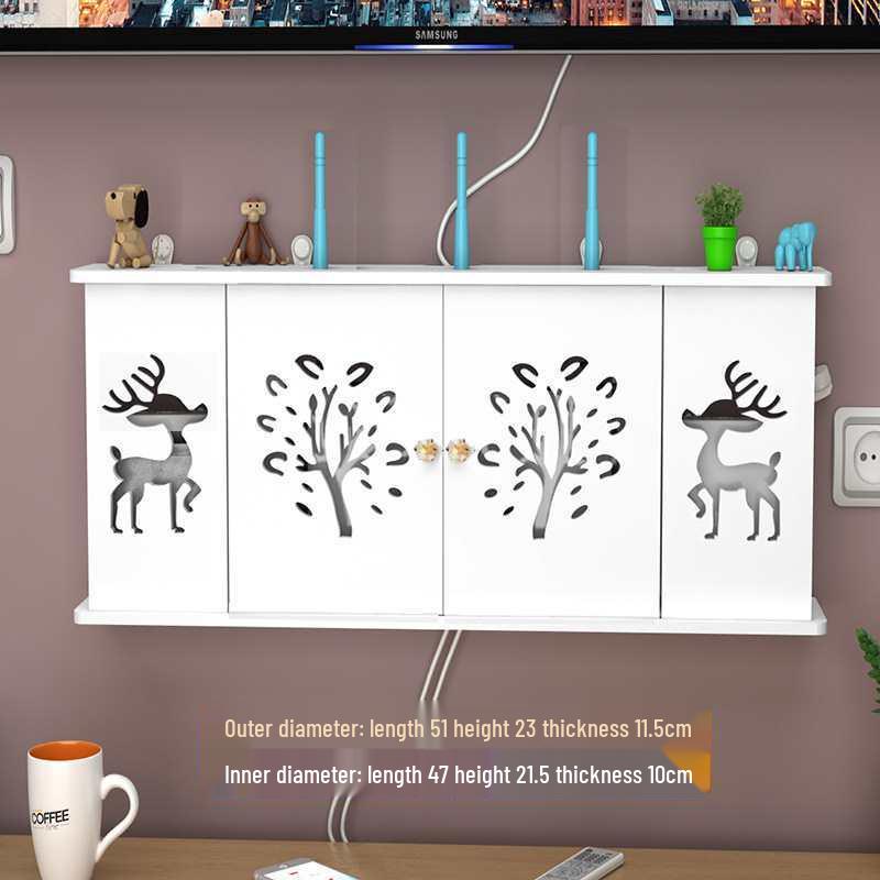 Настенная полка без сверления для Wi-Fi роутера и ТВ-приставки для гостиной/спальни