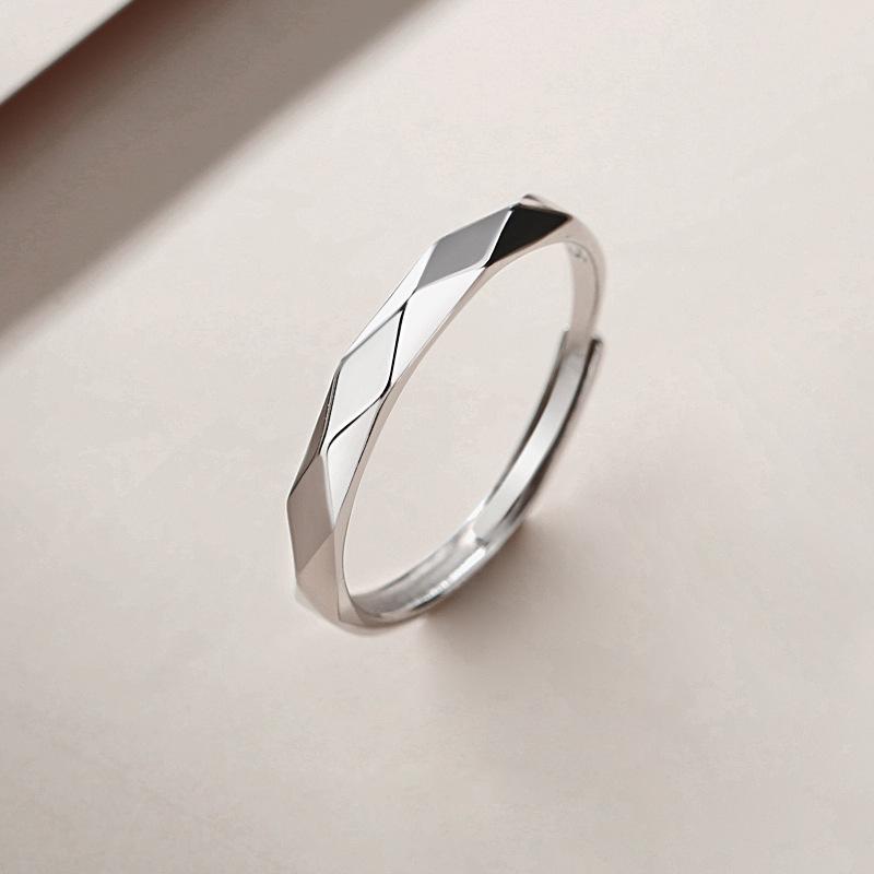 Кольцо для пары в форме ромба Пара мужских и женских колец в корейском стиле, роскошный нишевый дизайн с индивидуальностью, парные кольца