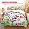 Diddl the Jumping Mouse Pattern Bedding Quilt Set  Home Decoration  Gift (1 * duvet cover + 2 * pillowcase  without core)