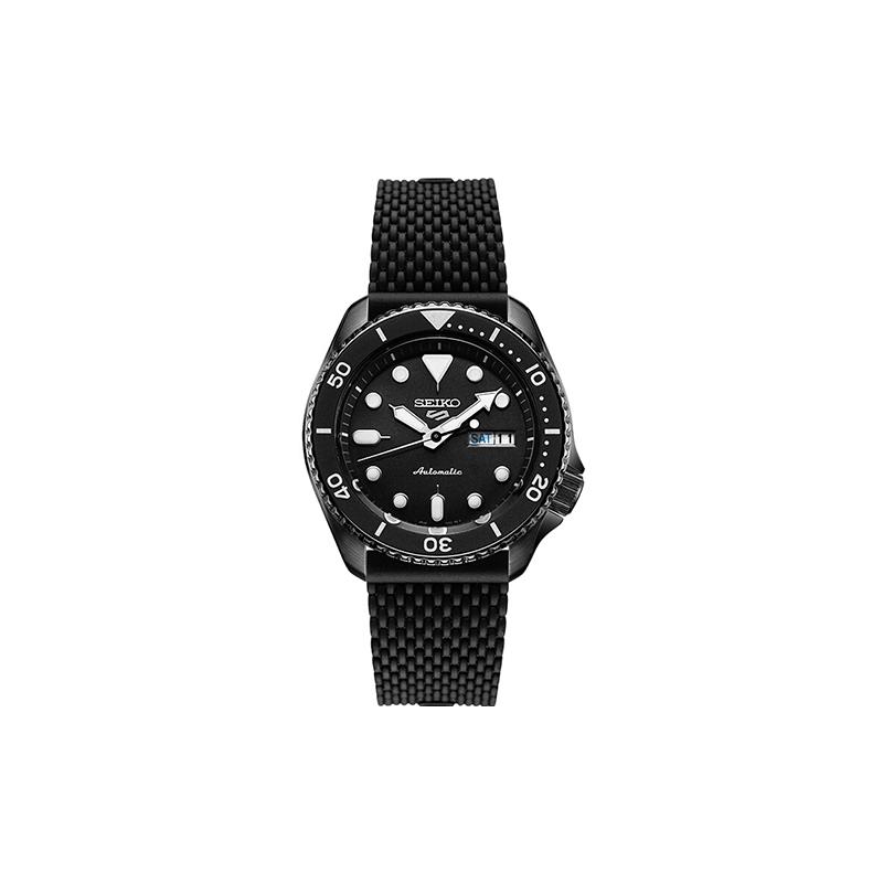 Seiko Нет. Часы 5 Серии Классические Модные Механический Механизм Стальной Ремешок Мужские Часы Черный Циферблат SRPD65K2