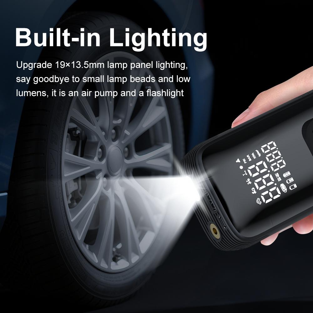 Беспроводной автомобильный насос для воздуха Портативный воздушный компрессор Электрический насос для шин с ЖК-цифровым дисплеем для автомобиля Мотоциклов Велосипеда Мяча