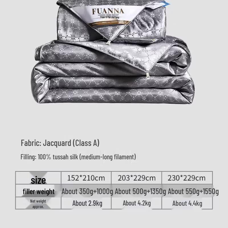 Fuanna Tussah Silk Jacquard All-Season Comforter