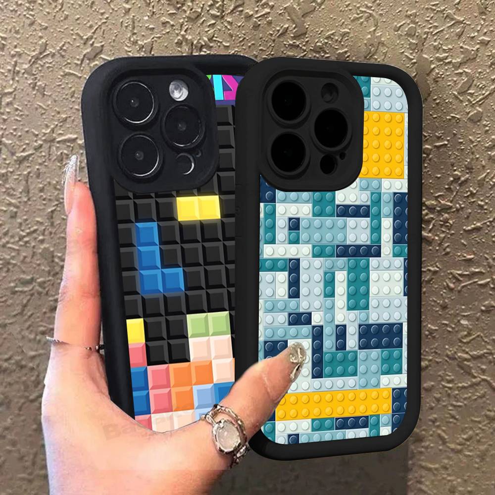 Винтажный Игровой Чехол-Тетрис Для Телефона Для IPhone 17 16 E 15 14 13 12 11 Pro Max Plus Задняя Крышка