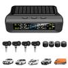 Car Tire Pressure Monitoring System Real Time Monitor Digital LCD Display Auto Security Alarm Systems Solar/USB Powered TPMS