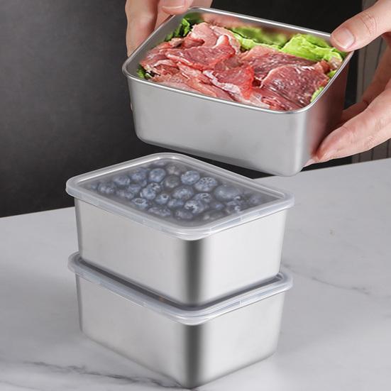 Гарнир для тушеного мяса с крышкой из нержавеющей стали, дизайн с изогнутыми краями, стабильное размещение, студенческая коробка для бенто, поднос для обеда, герметичная коробка для овощей