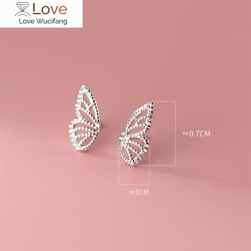 Серьги-гвоздики Woozu European Simple Butterfly Pave Zircon для женщин, модные, сладкие, свадебные, изысканные, из стерлингового серебра 925 пробы