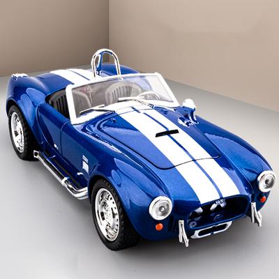 1:24 1965 Shelby Cobra Кабриолет Родстер Модель Симуляция Звук Свет Вытягиваемое Колесо Амортизация Подарок Мальчику на День Рождения