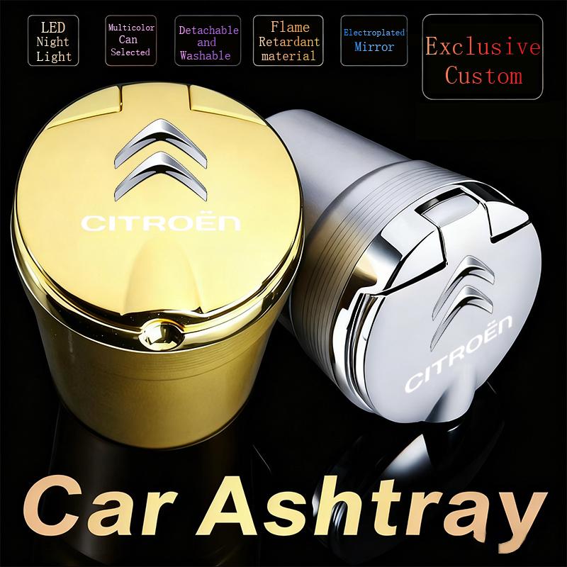 Portable Car LED Ashtray Universal Auto Ashtray Cigarette Ash For Citroen C1 C2 C4 C5 C3 C4L C8 Berlingo Xsara Car Accessories