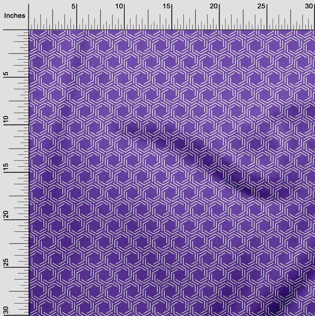 oneOone Ткань Cotton Flex Black с геометрическими линиями и узором «Семиугольник» от The Yard Printed DIY Clothing Sheet Supplies 40 Inch