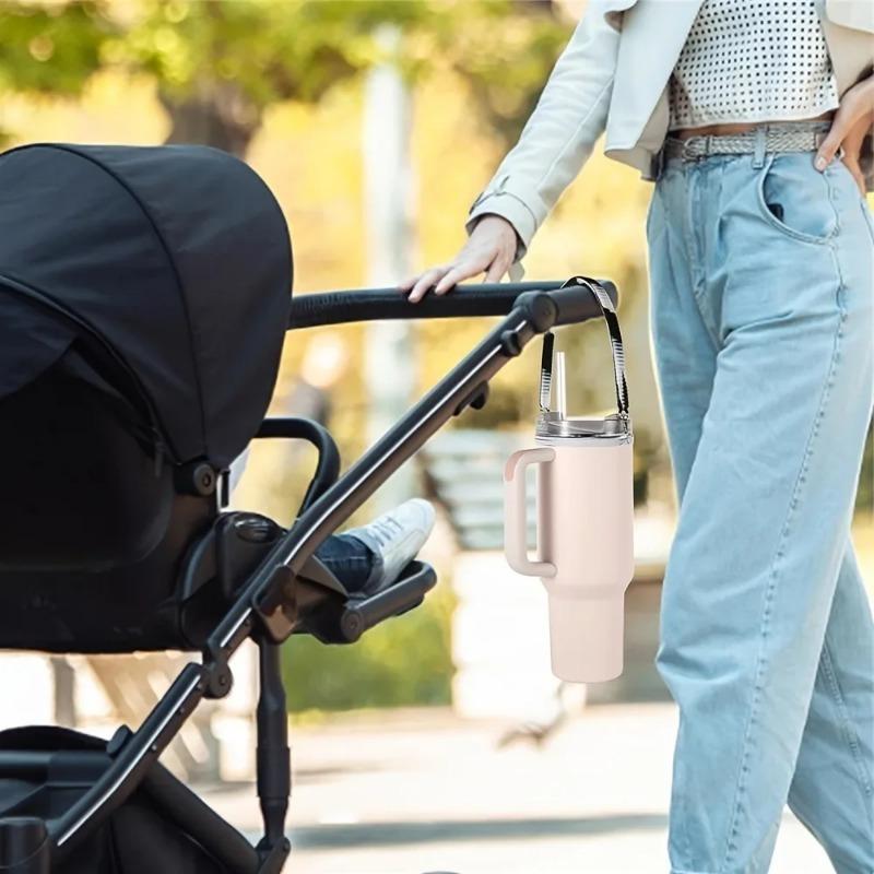 Water Bottle Handle & Sling Strap: Soft Silicone Carrier for Most 8-40oz Bottles