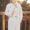 Женское популярное шерстяное пальто: Новый осенне-зимний корейский стиль и стиль Хепберн со стойкой
