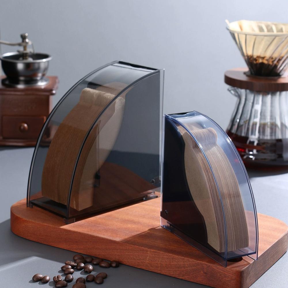 Пылезащитная коробка для фильтровальной бумаги для кофе V02, веерообразная коробка для хранения, утолщенный АБС-пластик, прочный, профессиональные аксессуары для кофе ручной заварки