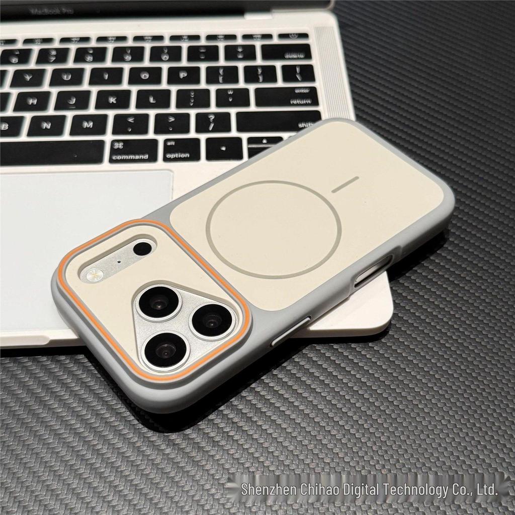 Двухцветный матовый магнитный чехол для iPhone 17 Pro Max - Противоударный, Простой дизайн