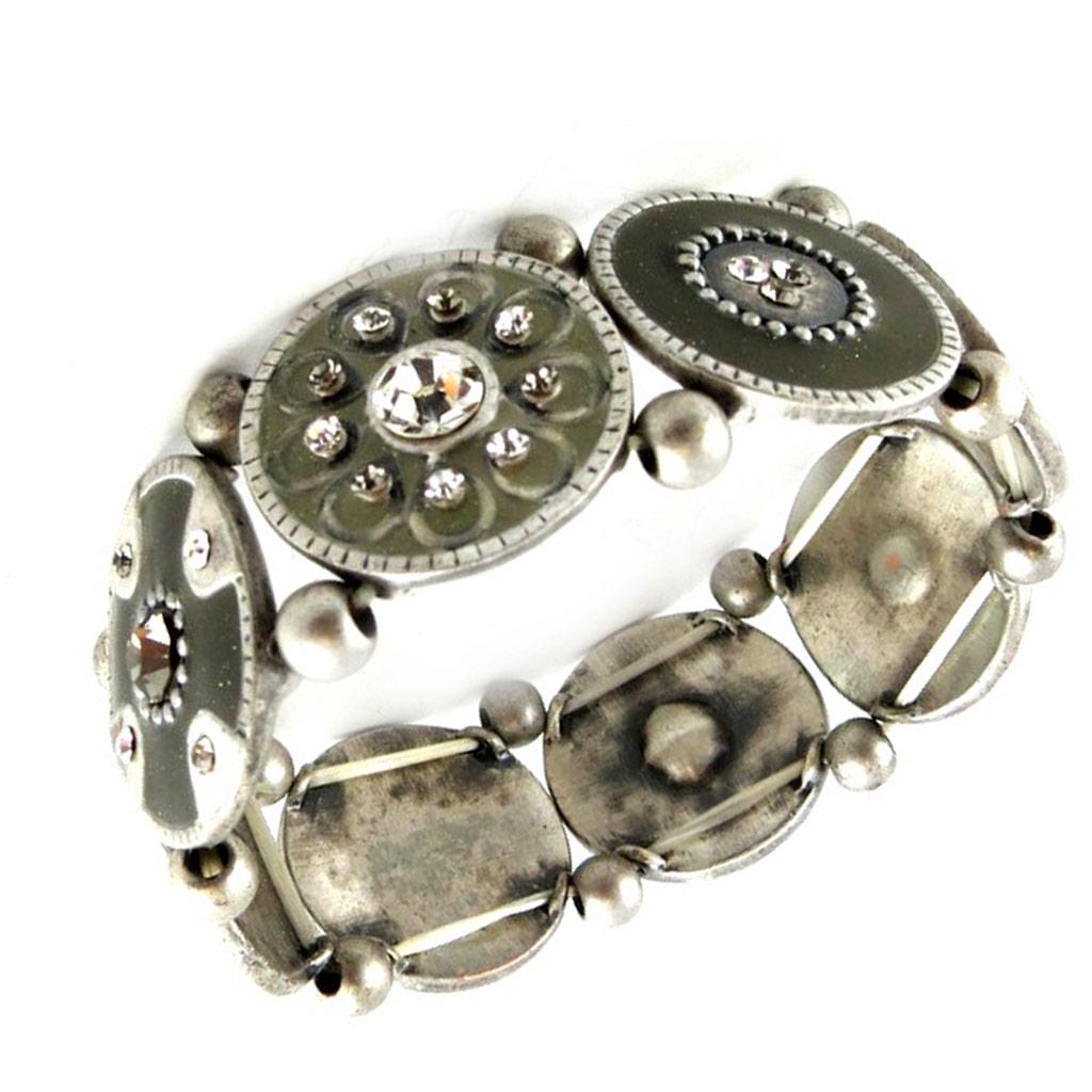 Les Trésors De Lily [E2563] - Gray 'Byzance' Designer Bracelet