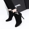 Botas Mujer Invierno  Autumn Stiletto Thin High Heels Woman Pointed Toe Pu Leather Zipper Sexy Ankle Women Boot Botines Chelsea8