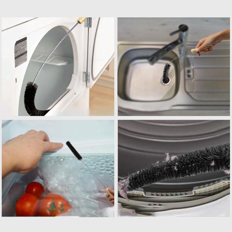 Черная удлиненная гибкая щетка для чистки вентиляционного отверстия сушилки стиральной машины