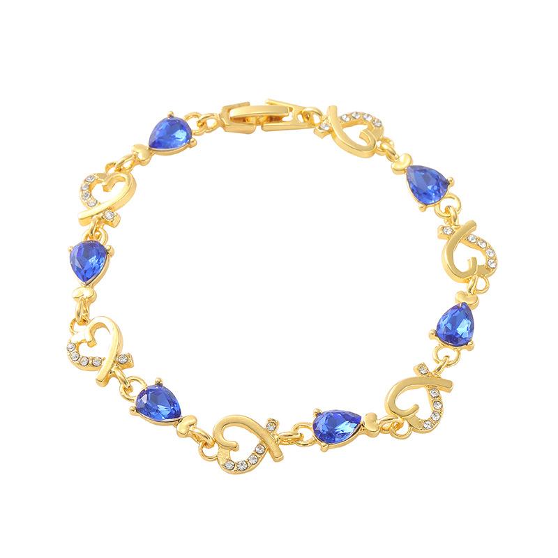 Yunjin, love fashion jewelry hollow temperament flower diamond lady bracelet alloy heart bracelet women