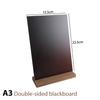 Message Board Display Sign Wooden Base Price Tag Black Chalkboards Memo Bar