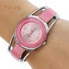 Women's Fashion Open Metal Band Quartz Analog Round Dial Bracelet Wrist Watch Trinket