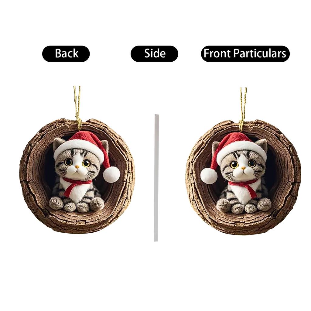 2D Acrylic Animal Christmas Decoration Christmas Tree Pendant