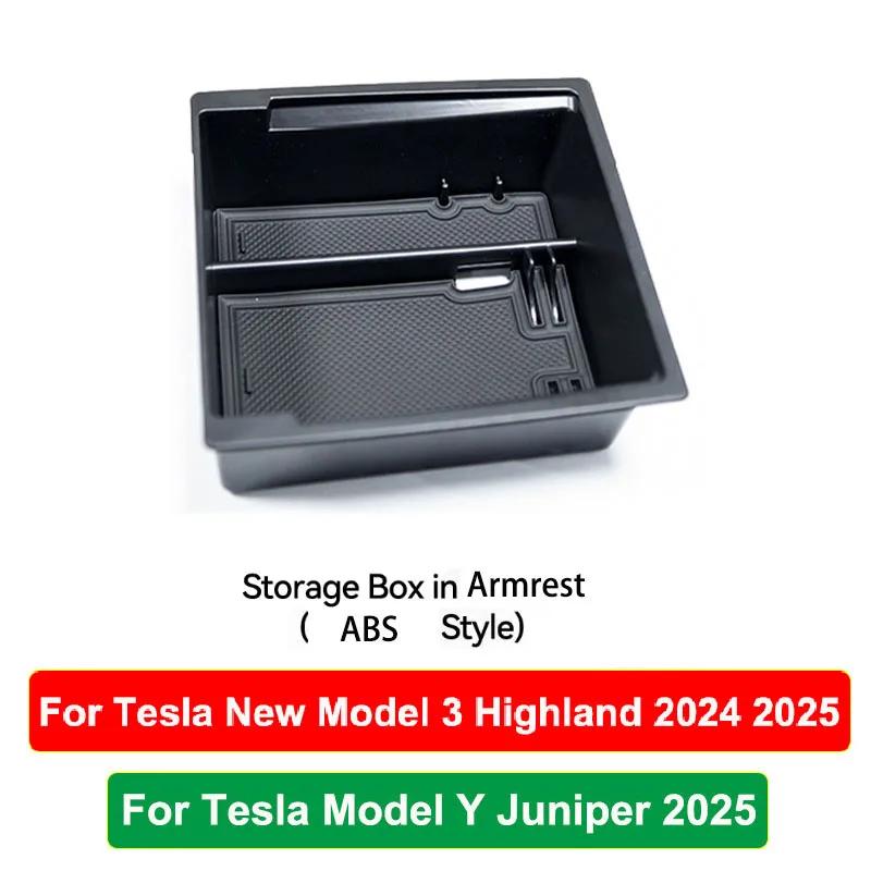 DQMN8 For Tesla Model Y Juniper 2025 Model 3 Highland Center Console Armrest Hidden Storage Box Cup Holder Car Organizer Accessories