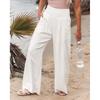 Women's Fashion Loose Casual Solid High Waist Wide Leg Pants Casual Pants