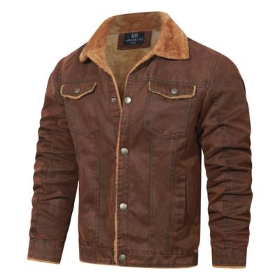 Меховое цельное пальто мужская зимняя флисовая куртка с лацканами мужская свободная мужская одежда