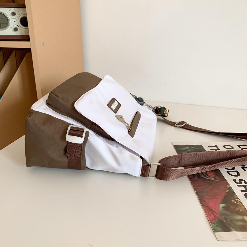 Сумка с цветными блоками, студенческая сумка через плечо, женская и мужская сумка-мессенджер