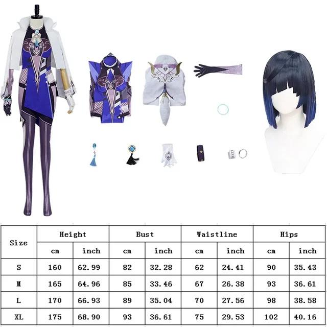 Yelan Cosplay Game   Cosplay Bodysuit Sexy Lovely Uniform Wig Suit Halloween Party Clothing Costumes