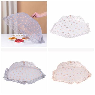 Форма зонтика, сетка для еды, сетка, ткань, блюдо, палатка, крышка для еды, кружевная крышка для еды, защита от комаров