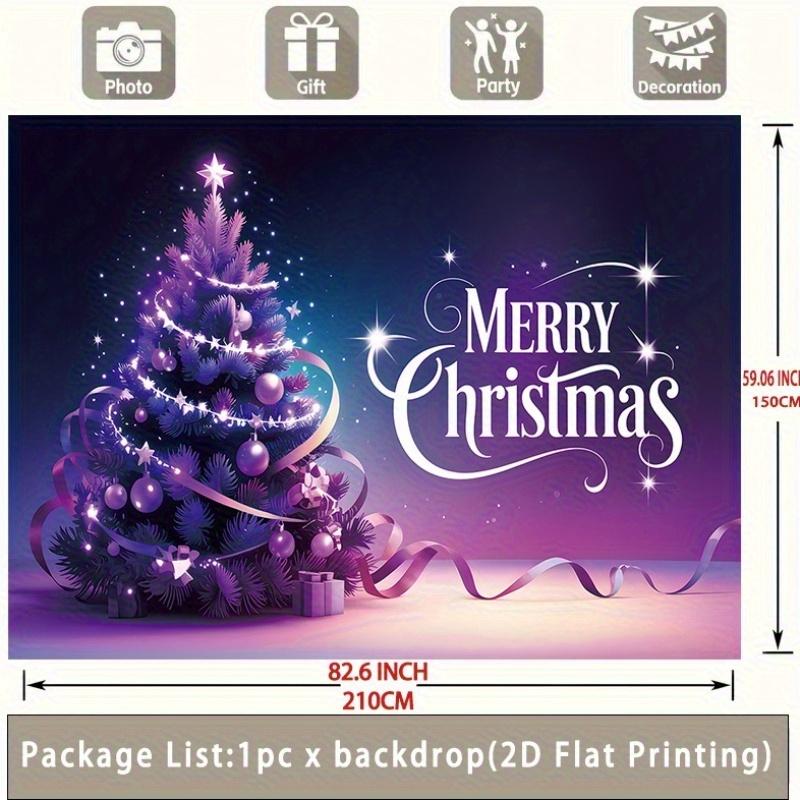 Party Backdrop Christmas Pink Purple Merry Flat Snowflake Star Festive Holiday Photo Booth Background Party Decor