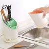 Versatile Kitchen Storage Container Multi-compartment Draining Chopstick Holder, Plastic Utensil Organizer with Drain Practical Organization