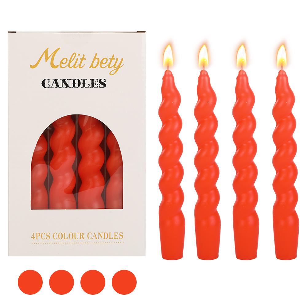 Цветная витая спиральная длинная стержневая свеча для дома, креативная свадебная свеча без стержня