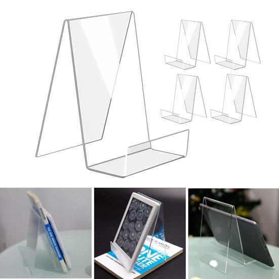 5 шт. акриловый кронштейн для дисплея, прозрачная мольбертовая подставка, гладкий край, без заусенцев, высокая стабильность, держатель для журнала, открытки, книги