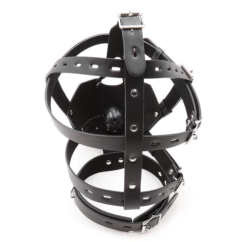 PU Leather Harness Bondage Harness Gag Gay Mouth Muzzles with Ball Mouth Gag Fetish Salve Restraint Sex Toys for Couples
