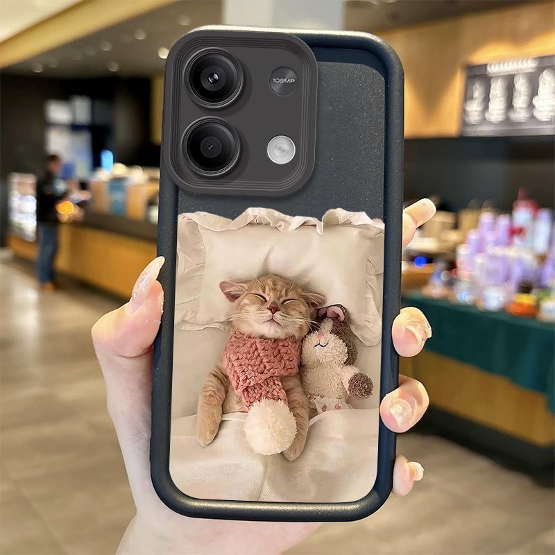 Забавный Милый Чехол для Телефона с Кошкой Для Redmi Note 13 12 Pro Plus Note 13 12 11 10 9 Pro 14C 12C 10C 9C A3 A2 A1 Силиконовый Ударопрочный Чехол