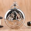 High Quality Full Metal Alchemist Silver Watch Pendant Men Quartz Pocket Watches Necklace