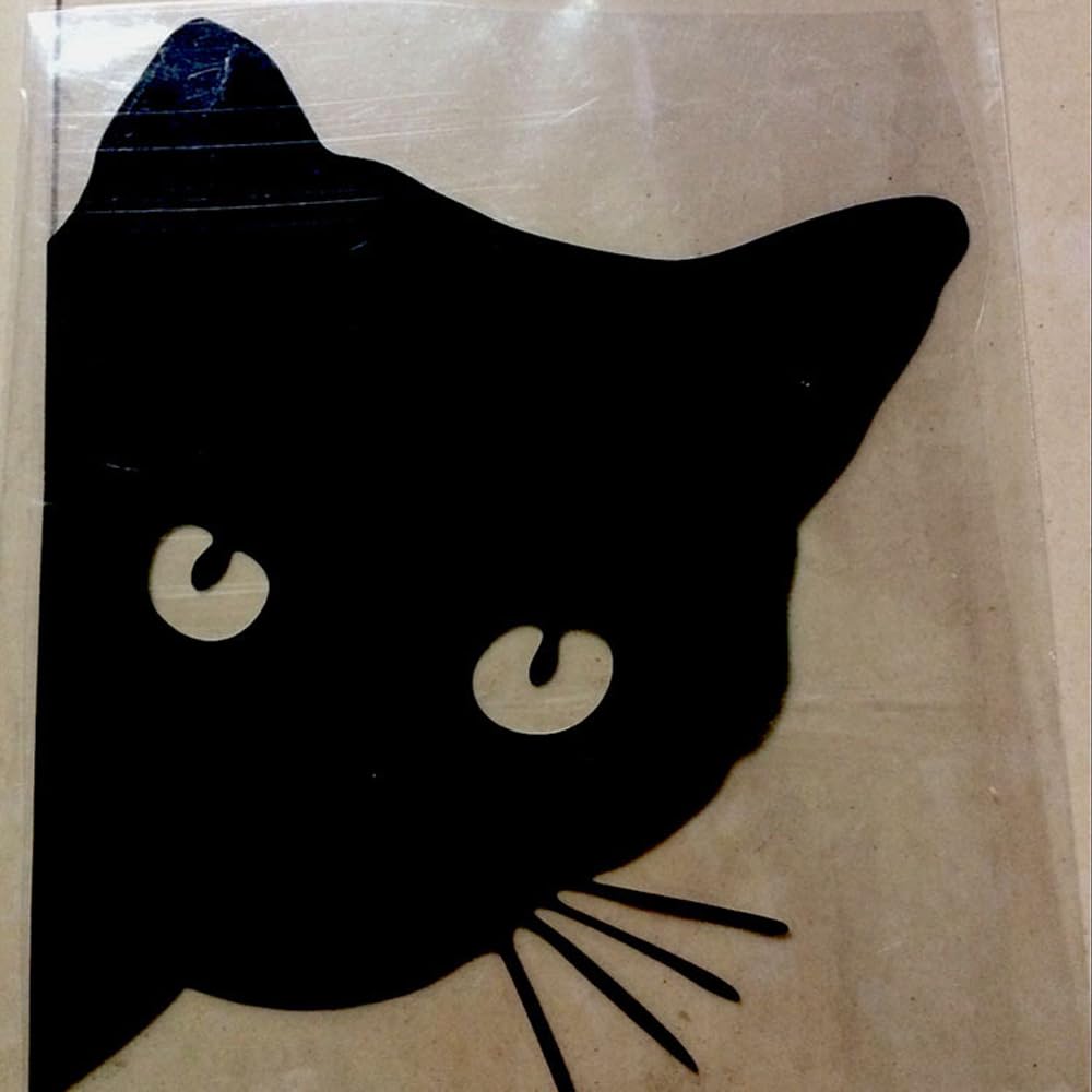 [JASDESIGN] Наклейка на кота Наклейка на кота Кот Черный кот Наклейка на автомобиль Мотоцикл Взгляд Подглядывание Черный JM-134B (Черный, 1)