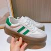 Genuine Leather De Training Shoes Thick Bottom Sports White Shoes Retro Gump Shoes Casual Women's Shoes