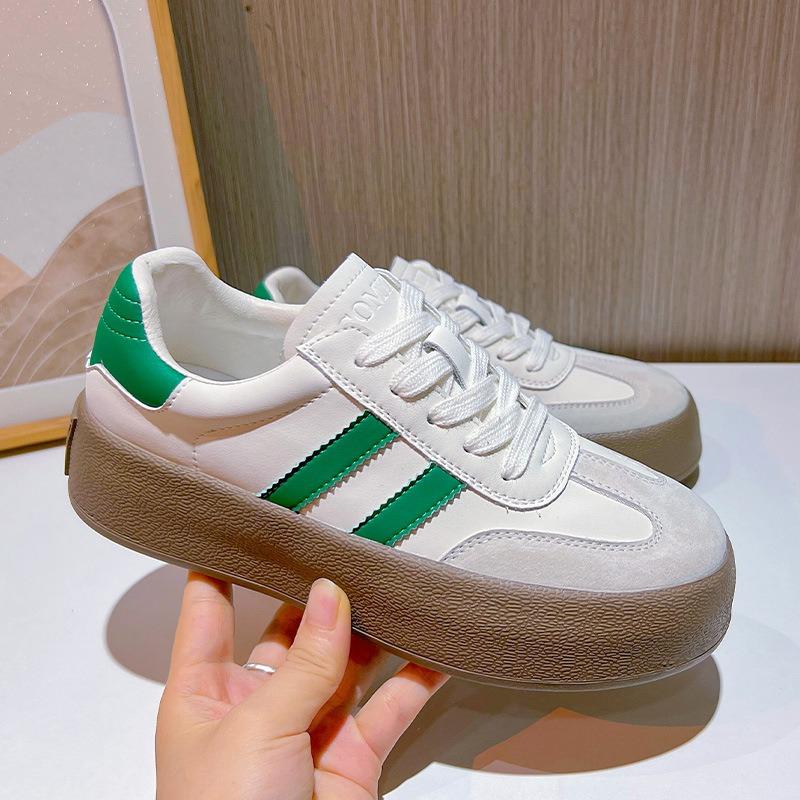 Genuine Leather De Training Shoes Thick Bottom Sports White Shoes Retro Gump Shoes Casual Women's Shoes