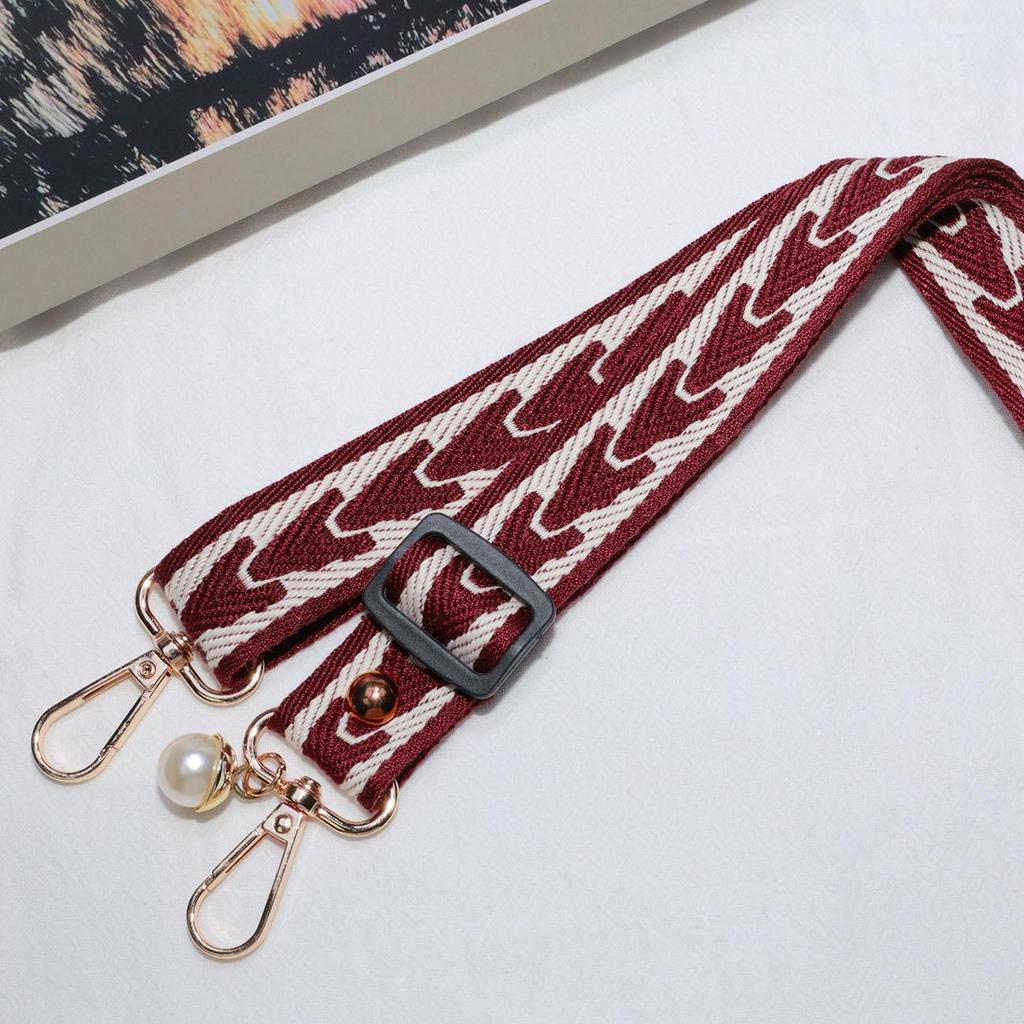 Регулируемый широкий плечевой ремень в стиле ретро с отделкой жемчугом - Модный и универсальный аксессуар для сумки