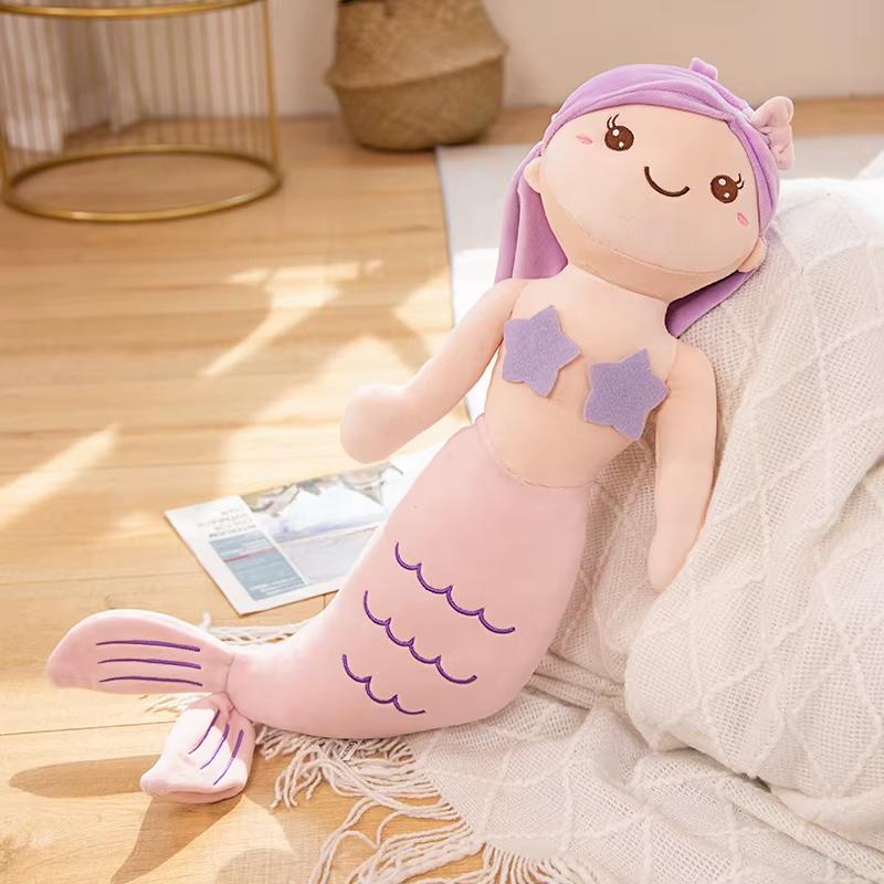 Высококачественные плюшевые игрушки в виде русалки из мультфильма, мягкие плюшевые подушки в виде животных, мягкие игрушки, куклы принцессы, подарок на день рождения для девочек