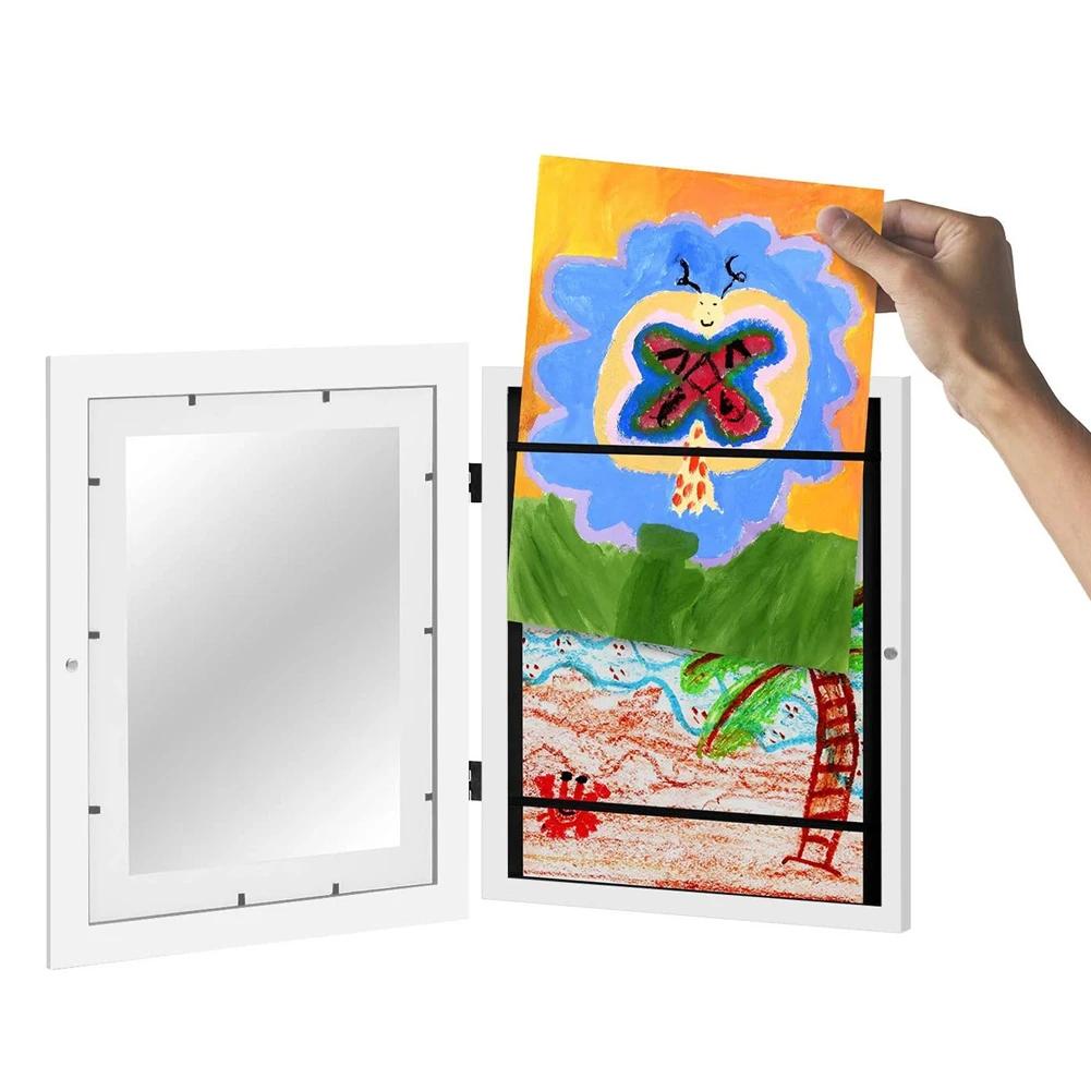 Artwork Picture Frame Easy Change Artwork Display Storage Frames Front Opening 5.9x4.3 Inner Frame for Schoolwork Home Or Office