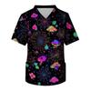 Мужская футболка с V-образным вырезом, коротким рукавом, принтом на Хэллоуин, для ухаживающего персонала, с нагрудным карманом