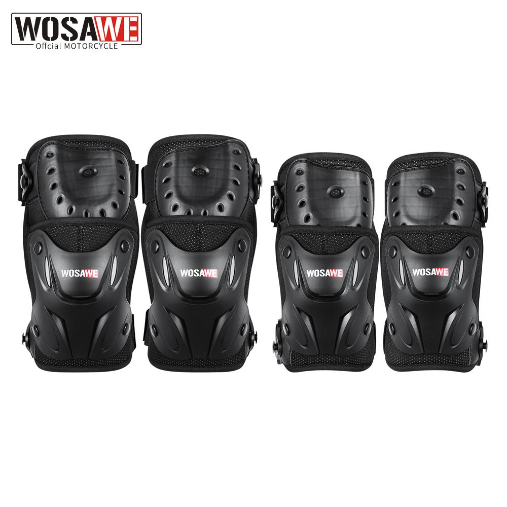 Wosawe Комплект защиты локтей и колен мотоцикла, защита брони эндуро для мотоцикла, внедорожные щитки для голени, взрослые