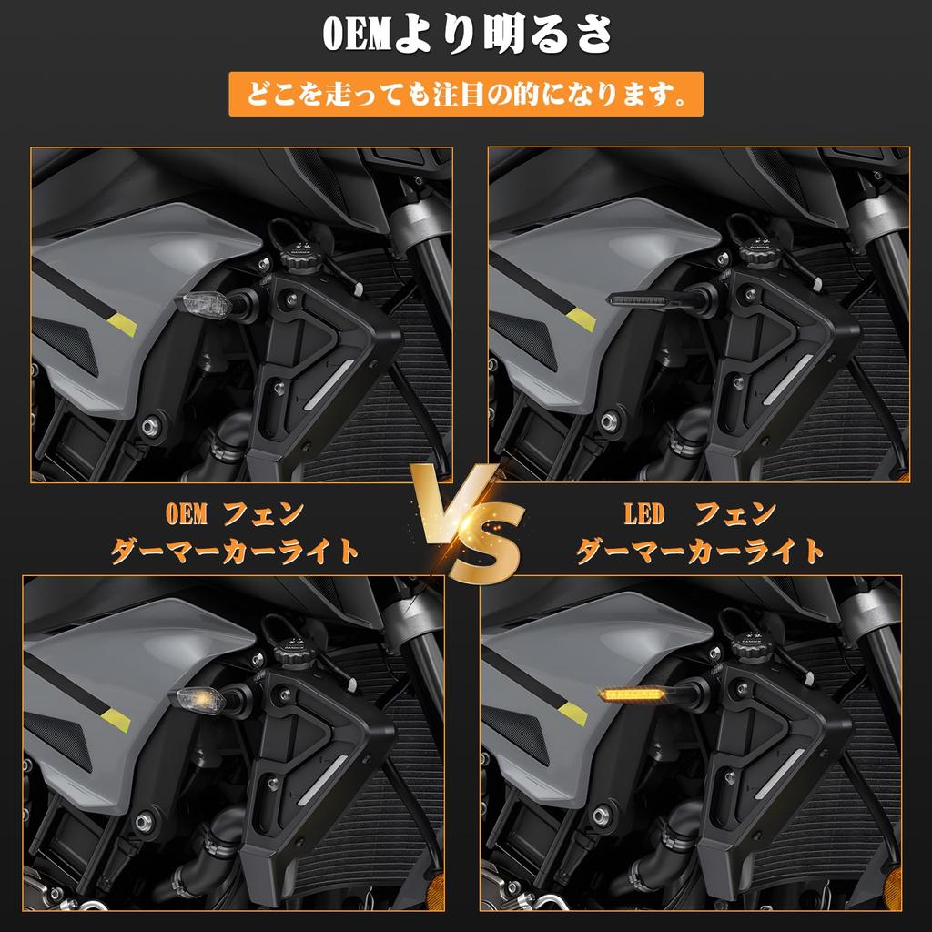 POPMOTORZ Motorcycle Turn Signal LED Turn Signal Flowing Amber 12V High Brightness Resistor Universal Smoke Lens Yamaha Suzuki 250cc Compatible with