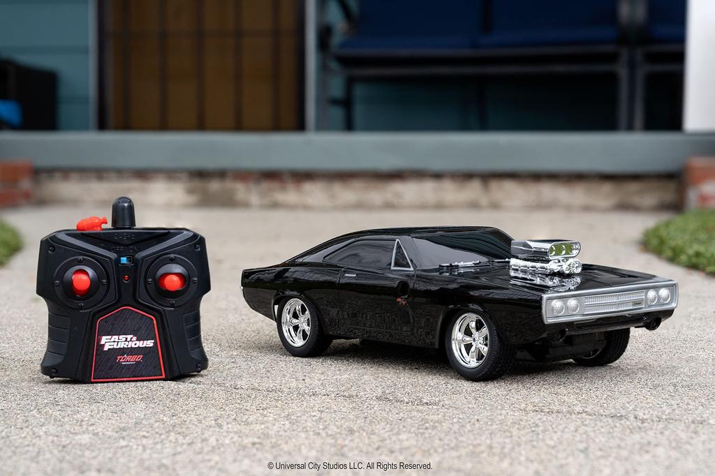 Джада игрушки Форсаж 1:16 1970 Dodge Charger RT Машина на радиоуправлении 2,4 ГГц Черный, Игрушки для детей и взрослых, Глянцевый черный (97584)